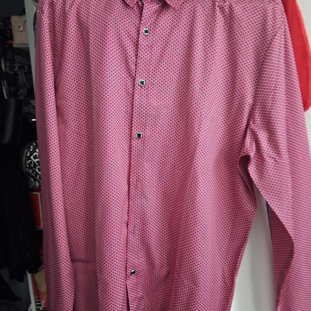 Men's Red Patterned Shirt